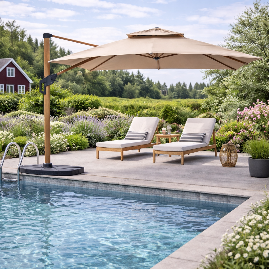 Roma MID haveparasol beige 3x3m