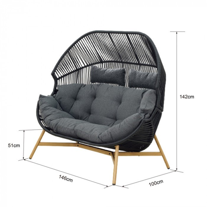 Holland to-personers havelænestol