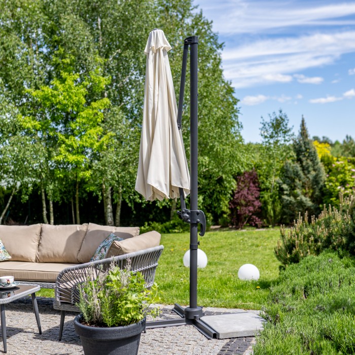 Haveparasol Österlen Beige Rund 3,5m