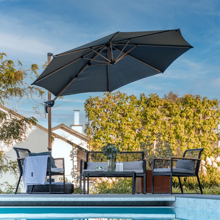 Roma S rund haveparasol antracit 3m