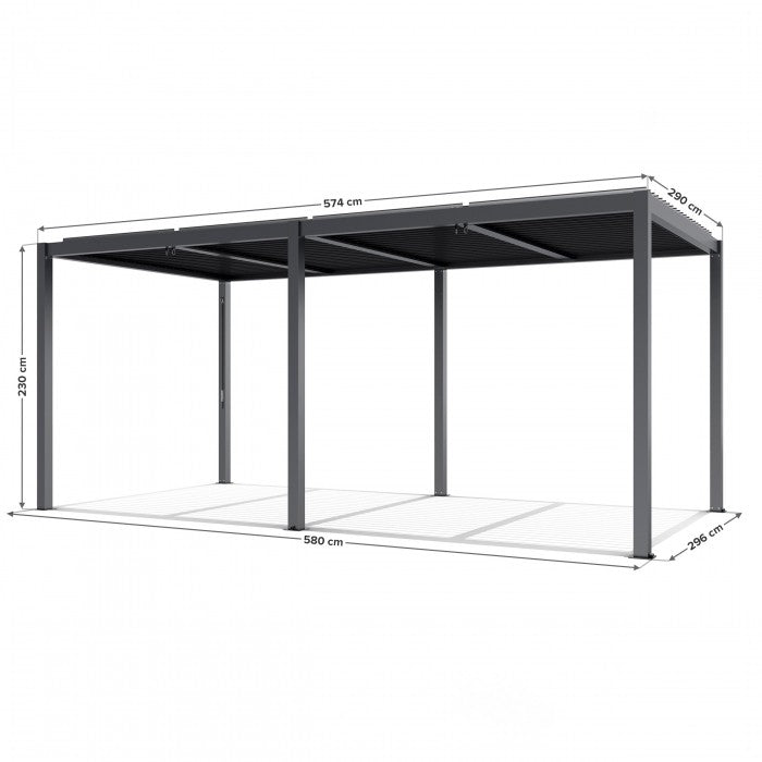 Pergola 5,8x3m sort